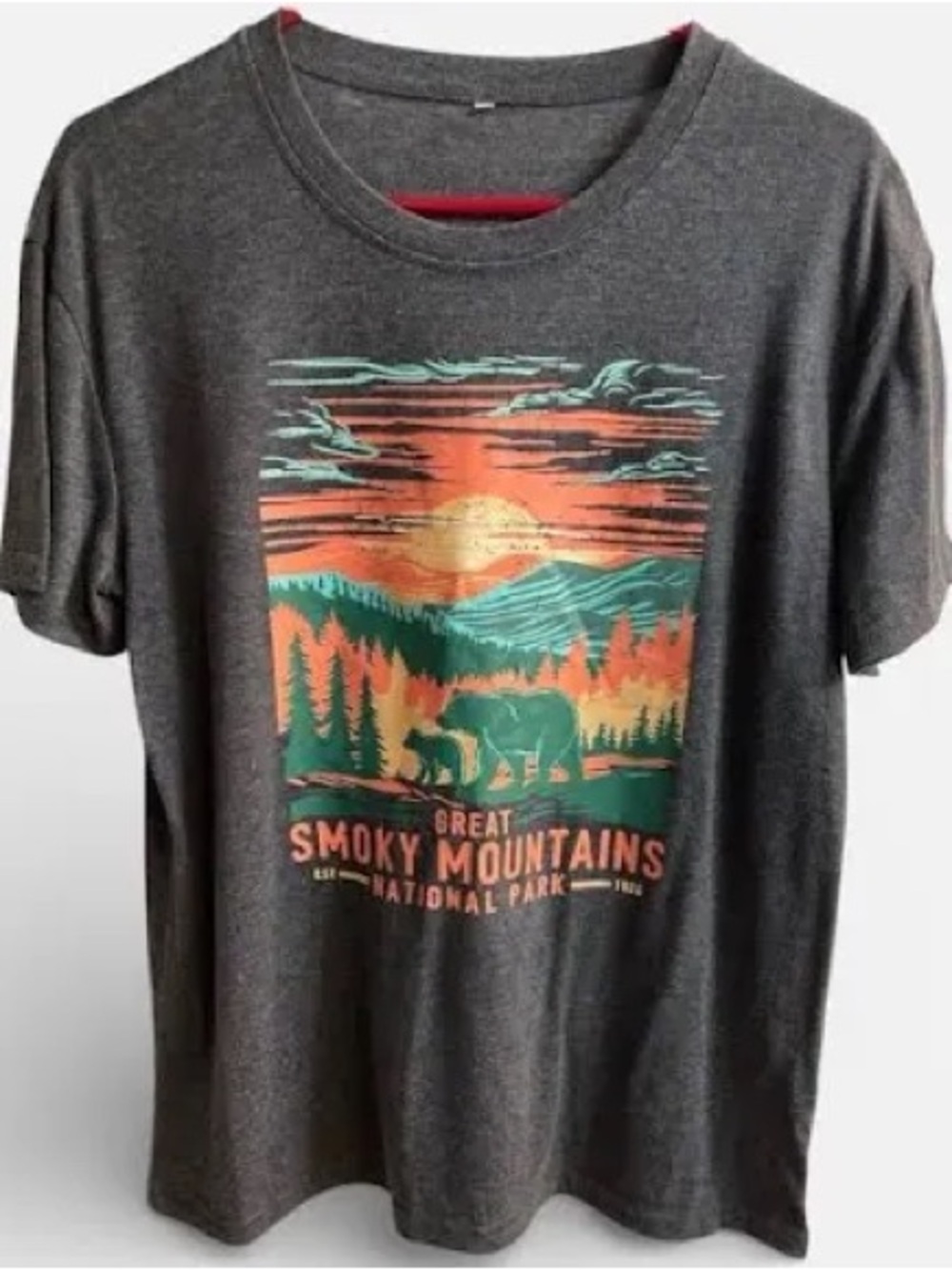 Great Smoky Mountains National Park Graphic T-Shirt Gray Women’s Size M